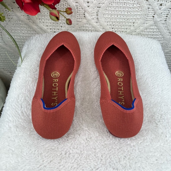 ROTHY'S | Pink Persimmon Retired Marina Round Toe Sustainable Flats - Picture 4 of 15